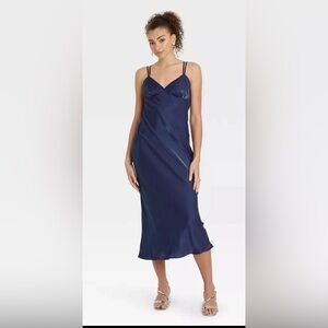 Wild Fable Blue Green Empire Waist Maxi Slip Dress 🌟